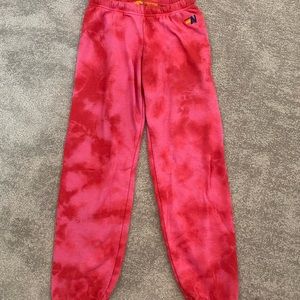 Aviator Nation Tie-Dye Red Sweatpants